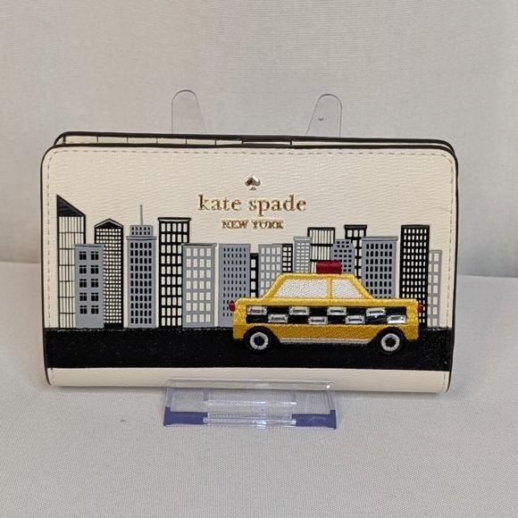 Kate Spade NYC New York City Taxi Cab Big Apple Medium Wallet Bifold NWT - Picture 1 of 9